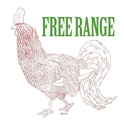 Free Range Black Modern Wood Framed Art Print by Edwins, Hugo