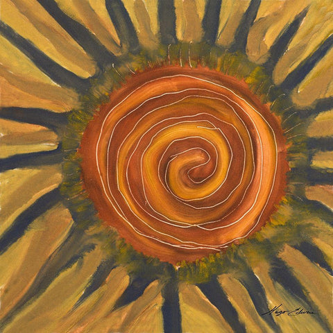 Sun Series II Black Ornate Wood Framed Art Print with Double Matting by Edwins, Hugo