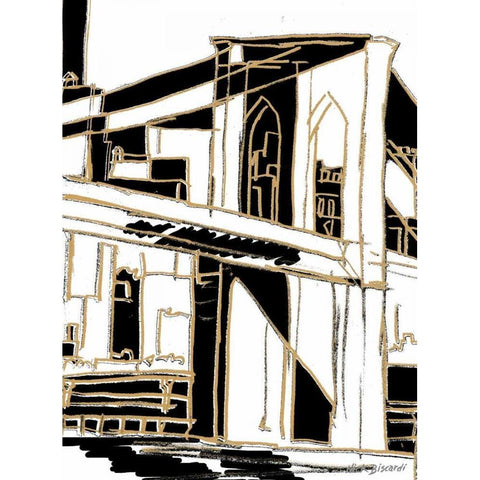 Tenement Brooklyn Black Modern Wood Framed Art Print with Double Matting by Biscardi, Nicholas