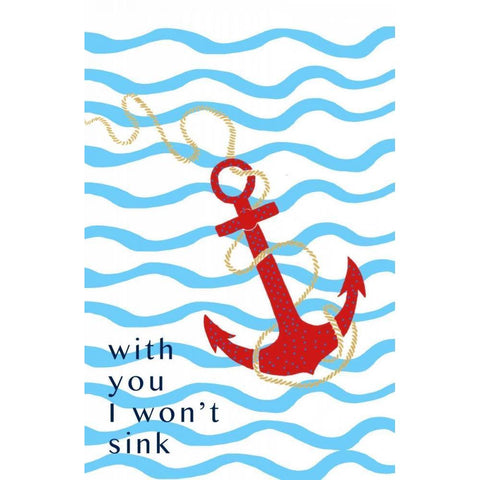 Sweet Anchor I Black Modern Wood Framed Art Print by Biscardi, Nicholas