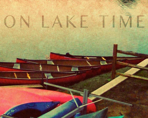 On Lake Time White Modern Wood Framed Art Print with Double Matting by Biscardi, Nicholas