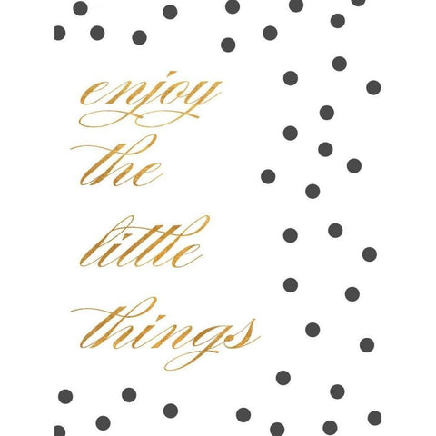 Enjoy I Black Modern Wood Framed Art Print with Double Matting by SD Graphics Studio