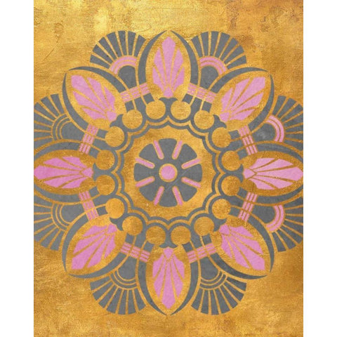 Gray and Pink Medallion II White Modern Wood Framed Art Print by Studio, SD Graphics