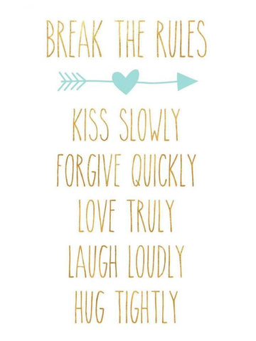 Break the Rules II White Modern Wood Framed Art Print with Double Matting by SD Graphics Studio