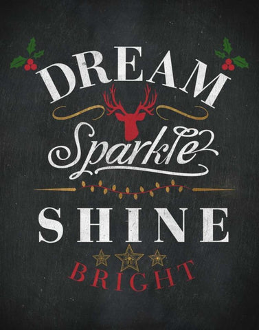 Dream Shine Chalk I Black Ornate Wood Framed Art Print with Double Matting by Studio, SD Graphics