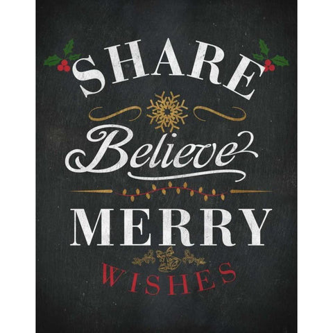 Dream Shine Chalk II White Modern Wood Framed Art Print by Studio, SD Graphics