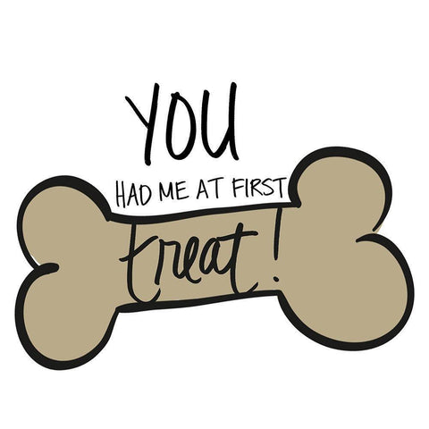 You Had Me at First Treat Black Modern Wood Framed Art Print by SD Graphics Studio