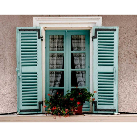 Fountain La Vacleuse Window Black Modern Wood Framed Art Print by Mansfield, Kathy