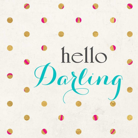 Hello Darling Square White Modern Wood Framed Art Print with Double Matting by Studio, Sd Graphics