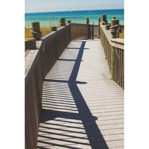 Coast Dock I Black Modern Wood Framed Art Print with Double Matting by Bryant, Susan
