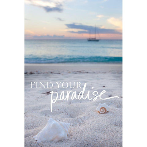 Find Your Paradise Gold Ornate Wood Framed Art Print with Double Matting by Bryant, Susan