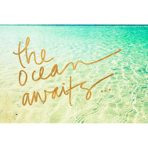The Ocean Awaits Gold Ornate Wood Framed Art Print with Double Matting by Bryant, Susan