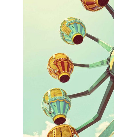 Sky Ride I White Modern Wood Framed Art Print by Peck, Gail