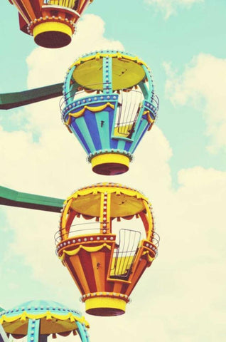 Sky Ride II White Modern Wood Framed Art Print with Double Matting by Peck, Gail