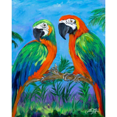 Island Birds I White Modern Wood Framed Art Print by DeRice, Julie