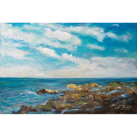 Into the Horizon I Black Modern Wood Framed Art Print by DeRice, Julie