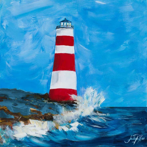 The Lighthouses II White Modern Wood Framed Art Print with Double Matting by DeRice, Julie