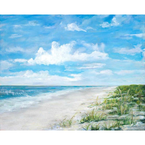 Day At The Beach Black Modern Wood Framed Art Print with Double Matting by DeRice, Julie