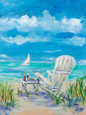 Beach Lounging Black Ornate Wood Framed Art Print with Double Matting by DeRice, Julie