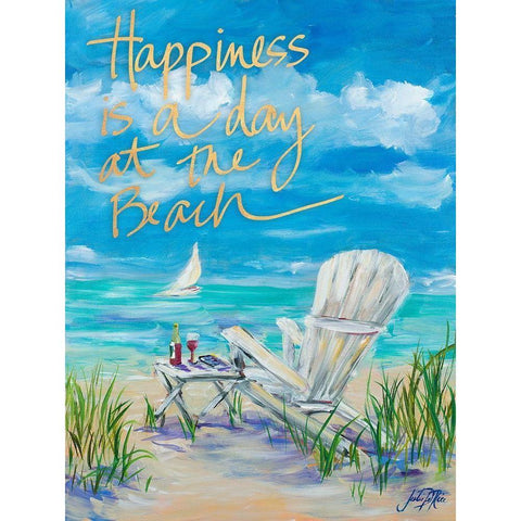 Beach Happiness Black Modern Wood Framed Art Print with Double Matting by DeRice, Julie