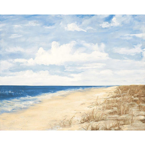 Day At The Beach Black Modern Wood Framed Art Print with Double Matting by DeRice, Julie