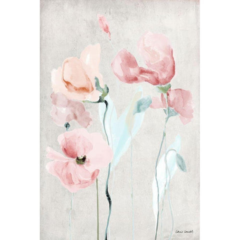 Soft Pink Poppies II Black Modern Wood Framed Art Print with Double Matting by Loreth, Lanie