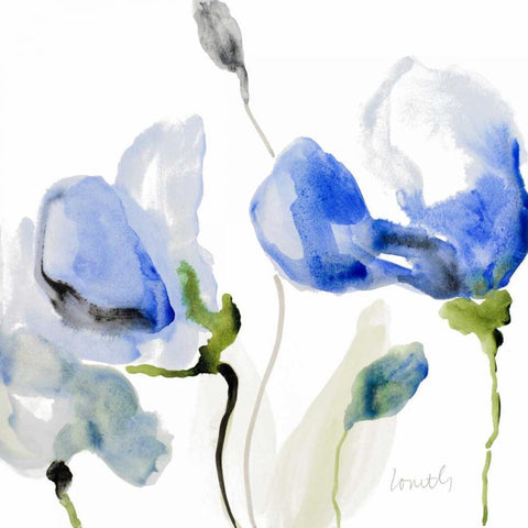 All Poppies II Black Modern Wood Framed Art Print with Double Matting by Loreth, Lanie