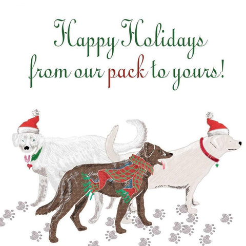 Woof Holiday Pack I Black Modern Wood Framed Art Print with Double Matting by Metz, Andi