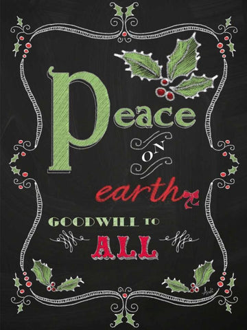 Noel Chalk Art V White Modern Wood Framed Art Print with Double Matting by Metz, Andi