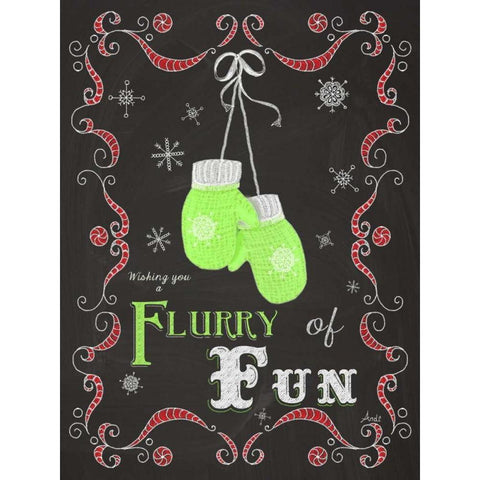 Let it Snow Chalk Art I White Modern Wood Framed Art Print by Metz, Andi