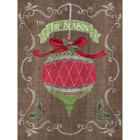 Noel Burlap Art I Black Modern Wood Framed Art Print by Metz, Andi