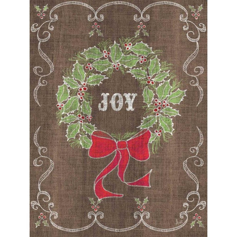 Noel Burlap Art III Black Modern Wood Framed Art Print by Metz, Andi
