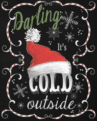 Snow Chalk Art I Black Ornate Wood Framed Art Print with Double Matting by Metz, Andi