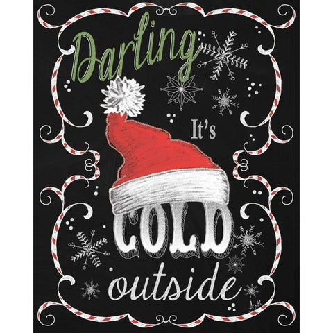 Snow Chalk Art I Black Modern Wood Framed Art Print by Metz, Andi