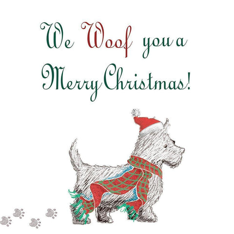 Woof Holiday Pack II Gold Ornate Wood Framed Art Print with Double Matting by Metz, Andi