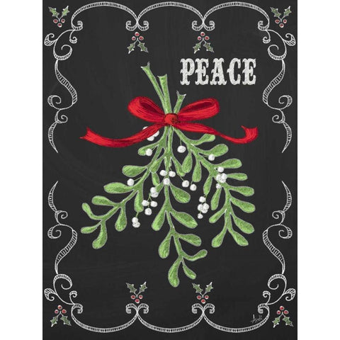 Noel Chalk Art IV Gold Ornate Wood Framed Art Print with Double Matting by Metz, Andi