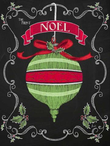Noel Chalk Art II White Modern Wood Framed Art Print with Double Matting by Metz, Andi