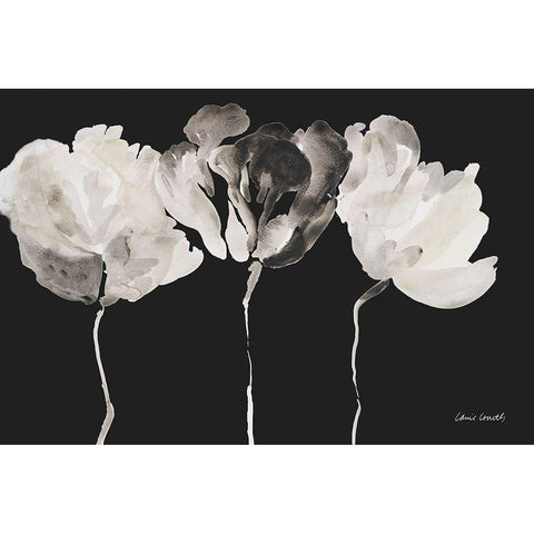 Trio in Light on Black Black Modern Wood Framed Art Print with Double Matting by Loreth, Lanie