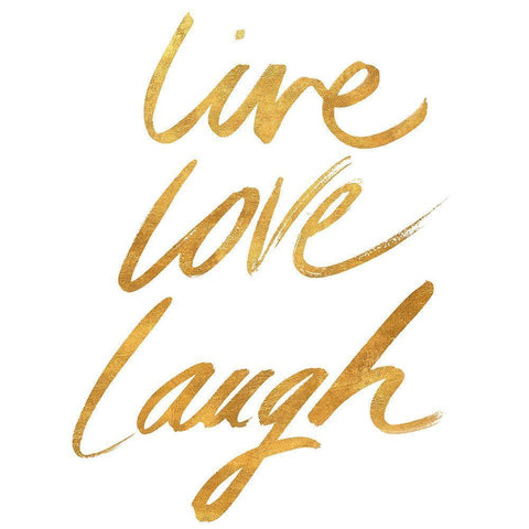 Live Love Laugh Gold Black Modern Wood Framed Art Print with Double Matting by SD Graphics Studio