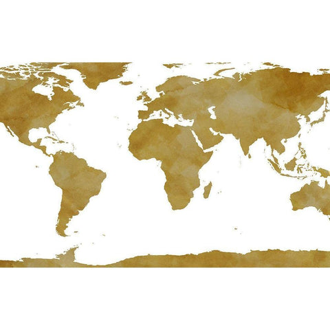 World Map Collection Gold Gold Ornate Wood Framed Art Print with Double Matting by SD Graphics Studio