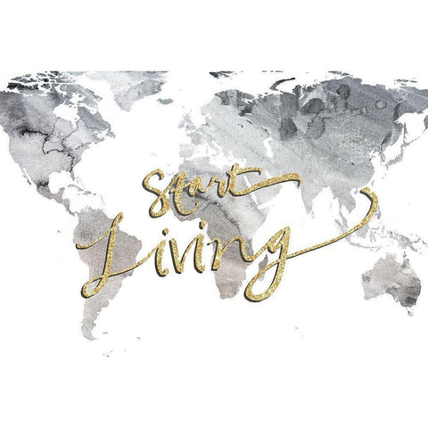 Start Living Gold Ornate Wood Framed Art Print with Double Matting by SD Graphics Studio