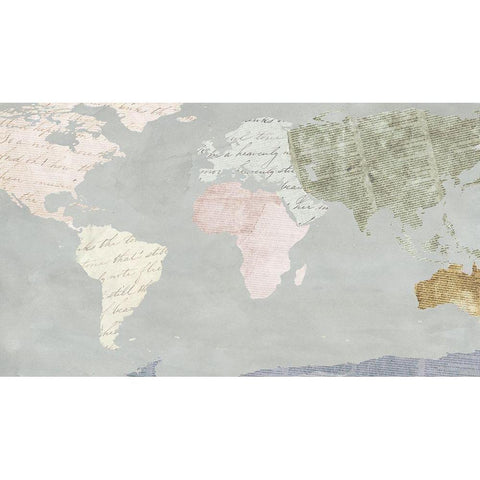 World Map Collection I Gold Ornate Wood Framed Art Print with Double Matting by SD Graphics Studio