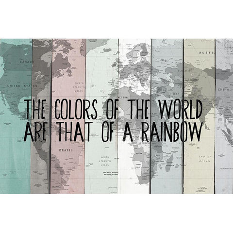 Colors of the World White Modern Wood Framed Art Print by SD Graphics Studio