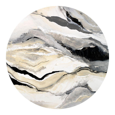 Crystalline Circle Black Modern Wood Framed Art Print with Double Matting by Loreth, Lanie