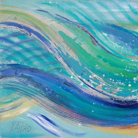 Mar Azul I White Modern Wood Framed Art Print by Pinto, Patricia