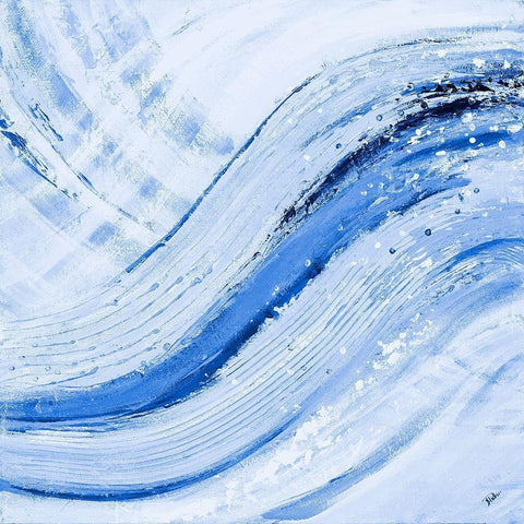 Azul Mar II White Modern Wood Framed Art Print with Double Matting by Pinto, Patricia