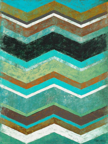 Vintage Chevron I White Modern Wood Framed Art Print with Double Matting by Marcon, Michael