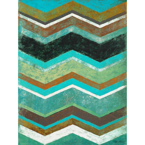 Vintage Chevron I White Modern Wood Framed Art Print by Marcon, Michael