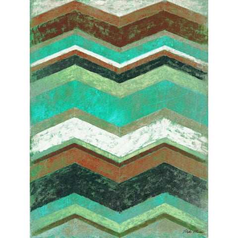Vintage Chevron II Black Modern Wood Framed Art Print by Marcon, Michael
