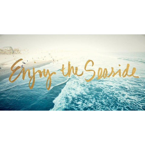 Enjoy The Seaside Black Modern Wood Framed Art Print with Double Matting by Bryant, Susan